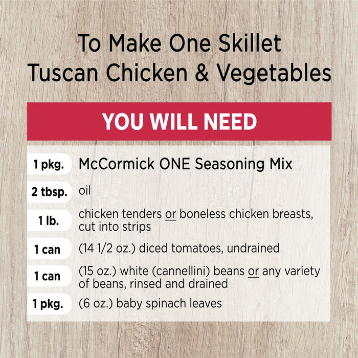 McCormick® Tuscan Chicken & Vegetables One Skillet Seasoning Mix, 0.87 oz