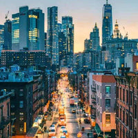 city in the evening